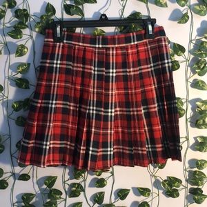 Plaid Pleated Mini Skirt